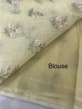 Netkota embriodery saree MS1496 ButterYellow