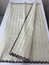 Mul chanderi cotton saree with scalloped borders - MNM131 Purple