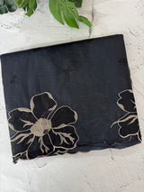 Organza saree with embroidery borders MOS4765 Black