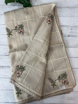 Pure soft kota silk saree with embroidery MS19078 Beige