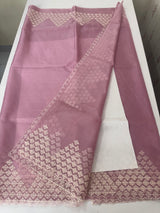 Soft Organza saree with embroidery and sequins borders - MCK286 PinkLavender
