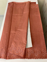 Crushed Matka Blended Tussar silk saree with embroidery MS4890
