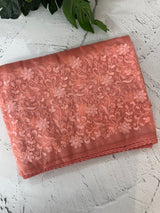 Glass tissue organza saree with embroidery MSF121 DustyPeach (1)