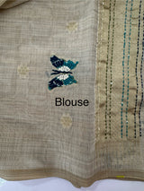 Kanta Handstitched Blended tussar silk saree MS15844