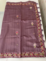 Blended tussar saree with kanta embroidery- MS5224
