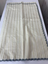 Mul chanderi cotton saree with scalloped borders - MNM131 TealBlue