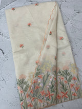 Mul chanderi embriodery saree with scalloped borders MSH176