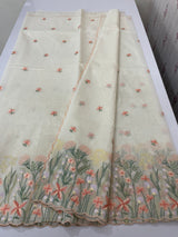 Mul chanderi embriodery saree with scalloped borders MSH176