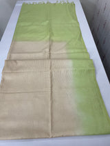 Semi tussar saree with thread work MTS1001 - Cream to Green