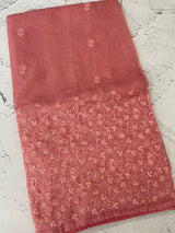 Soft kota checks saree with embroidery - MS7695 DustyMauve