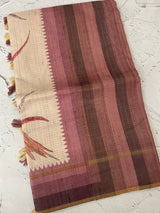 Soft Printed Blended matka tussar silk saree- MMT467