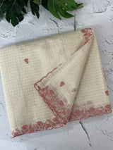 Kota Chanderi saree with embroidery borders - MNM221