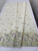 Mul chanderi embriodery saree with scalloped borders MSH176