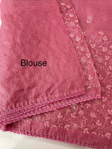 Soft kota checks saree with embroidery - MS7695 DustyMauve