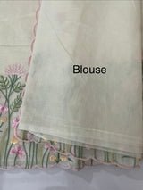 Mul chanderi embriodery saree with scalloped borders MSH176