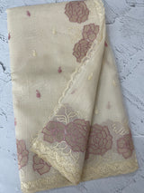 Moonga Kota checks saree with tissue applique work MSH265