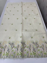 Mul chanderi embriodery saree with scalloped borders MSH176