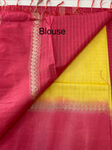 Bhagalpuri Semi tussar saree with contrast retta pattu borders and blouse -MS895(6)