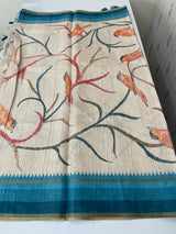 Soft Printed Blended matka tussar silk saree- MMT467