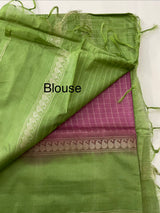 Bhagalpuri Semi tussar saree with contrast retta pattu borders and blouse -MS895(2)