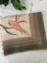 Soft Printed Blended matka tussar silk saree- MMT467