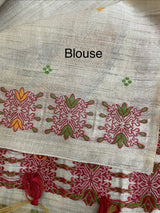 Kanta Handstitched Blended printed matka tussar silk saree MS15489