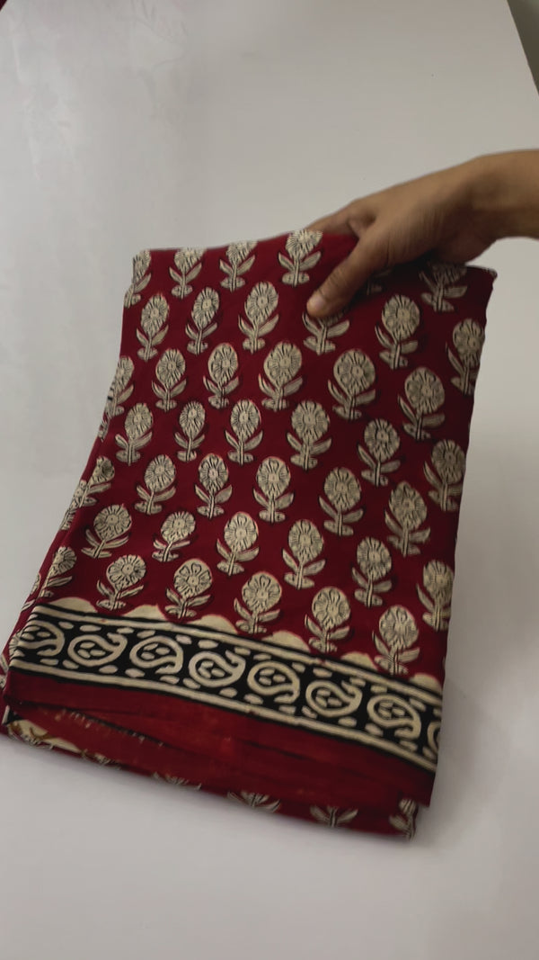 Pure Ajrakh Modal Silk Saree- MAMS512