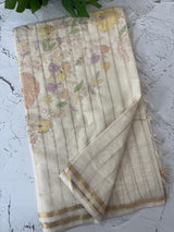 Mul chanderi applique work saree  MSH7371