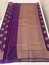 Semi banarasi saree with zari buttas - MBS6754