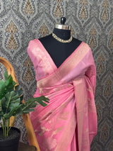 Crepe tissue silk saree with blouse MA32321