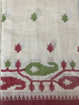Blended tussar saree with cross embriodery - MSH1456