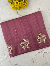 Blended tussar silk saree with embroidery- MS1072 DuskyPink