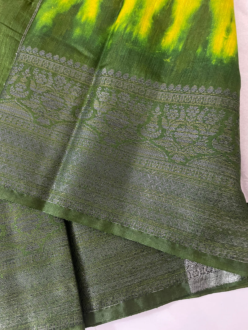 Tie & Dye semi silk sarees  MSS9876