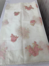 Soft Organza tissue Applique work saree MSLK113