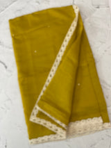 Blended Malai chanderi saree with lace borders MS5568