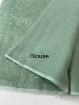 Supernet embriodery saree MS7854- JadeGreen