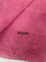 Soft Organza saree with embroidery- MCW680 Pink
