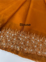 Organza saree with embroidery borders - MSH907