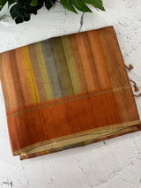 Multi color Semi silk saree with borders MSS489