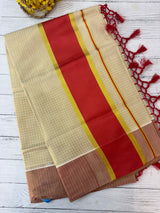Kerala tissue saree- Gold checks