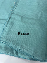 Kota  checks saree with embroidery - MS7679 LightBlue
