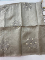 Butter silk saree with embroidery MTS569