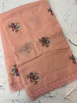 Silky kota embroidery saree MSK4359 Peach