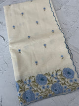 Mul chanderi embriodery saree with scalloped borders MSH176
