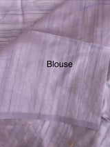 Blended tussar saree with embriodery - MSH6790 Lavender