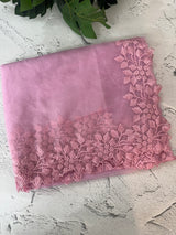 Soft Organza saree with embroidery borders - MSH5777 BabyPink