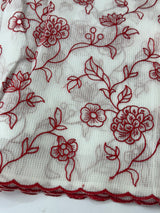 NetKota embriodery saree  MSH119 Red & White