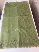 Viscose Organza saree with applique work-MSH103 DuskyGreen