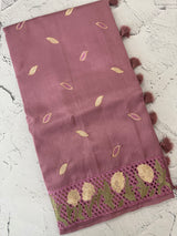 Cutwork Raw silk saree MSH228(2) DustyOnion