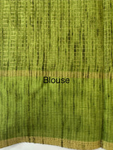 Semi soft Matka silk saree with borders MSS599 Green